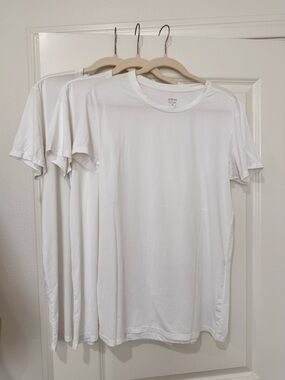NEW 3 Uniqlo White Men's Short Sleeve Airism Crew Neck Tee Size M